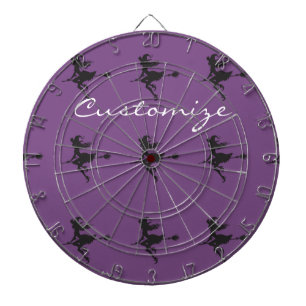 Witch Riding Broom Halloween Thunder_Cove Dartboard
