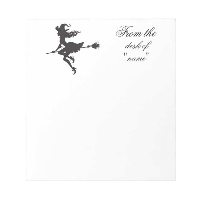 Witch Riding Broom Halloween Thunder_Cove Notepad (Front)