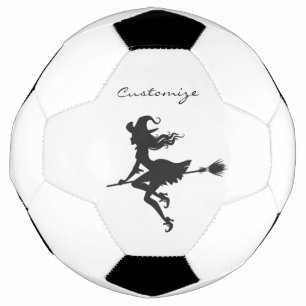 Witch Riding Broom Halloween Thunder_Cove Soccer Ball