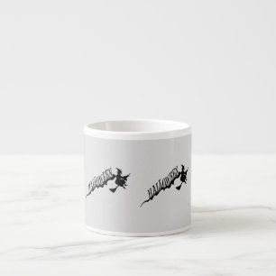 Witch Riding Broom Thunder_Cove Halloween Espresso Cup