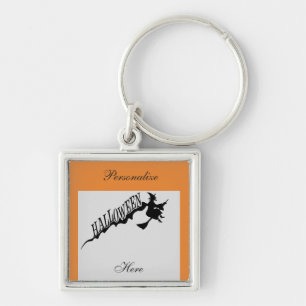 Witch Riding Broom Thunder_Cove Halloween Keychain