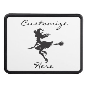 Witch Riding Broom Thunder_Cove  Halloween Trailer Hitch Cover