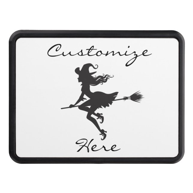 Witch Riding Broom Thunder_Cove  Halloween Trailer Hitch Cover (Front)