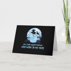 Witch Riding Brooms On A Dark Desert Highways Card