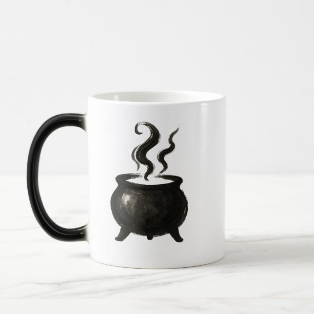 Witch’s Brew – Minimalist Halloween Caldron on  Magic Mug (Left)