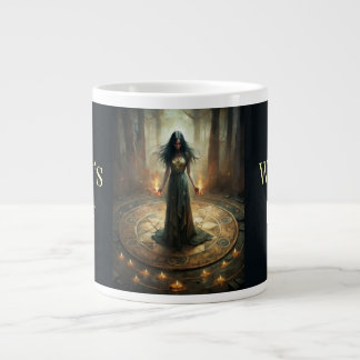 Witch’s Brew – Ritual Witch with Pentacle Circle Large Coffee Mug