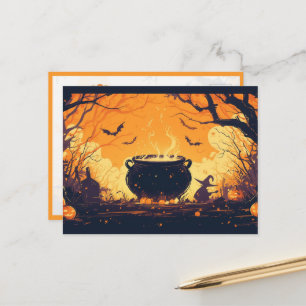 Witch’s Cauldron in the Pumpkin Field Postcard