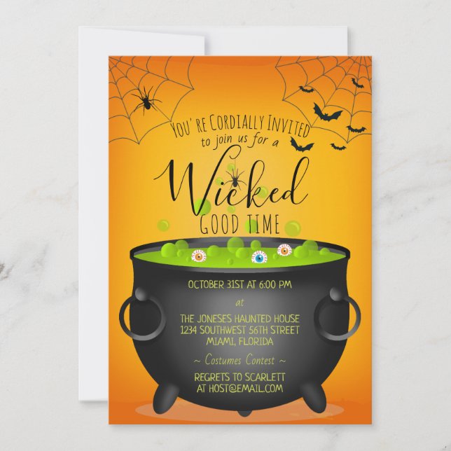 Witch’s Cauldron Invitation (Front)