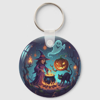 Witch’s Halloween Night Magic Keychain