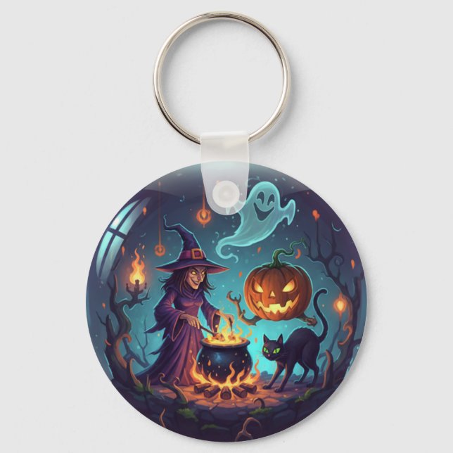 Witch’s Halloween Night Magic Keychain (Front)