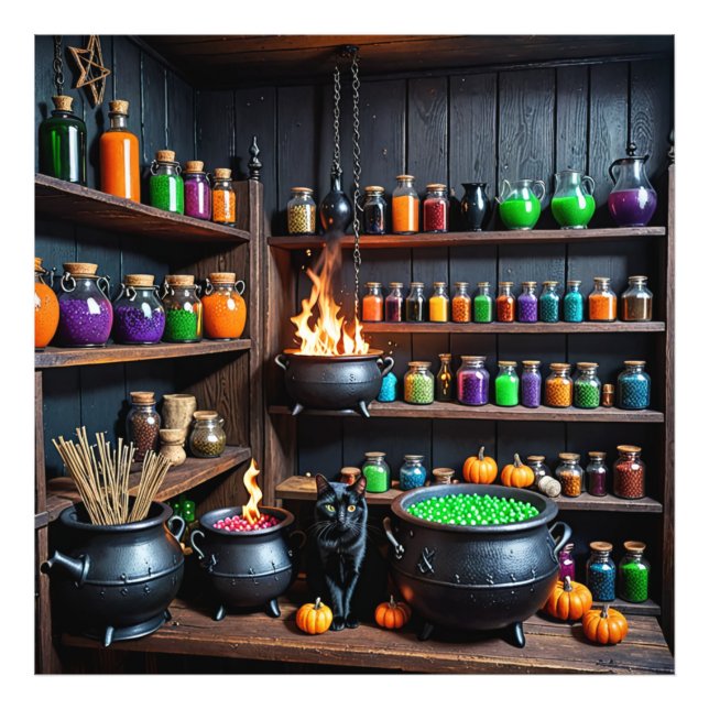Witch’s Potion Room A Magical Alchemist’s Haven Photo Print (Front)