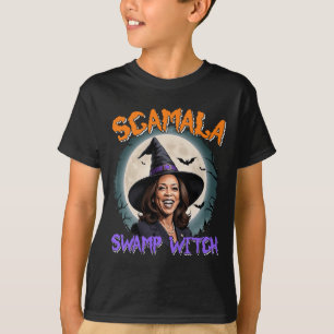 Witch Scamala Harris Anti Kamala Halloween Black P T-Shirt