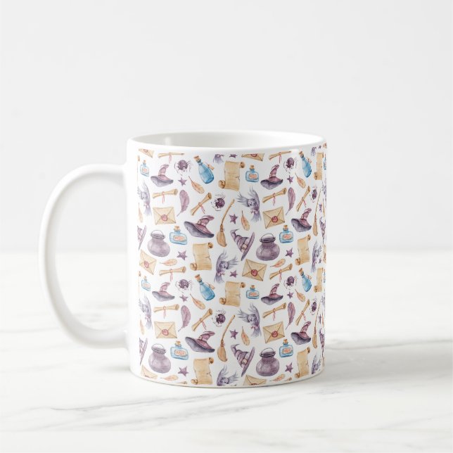 Witch School Kit Watercolor Pattern Coffee Mug (Left)