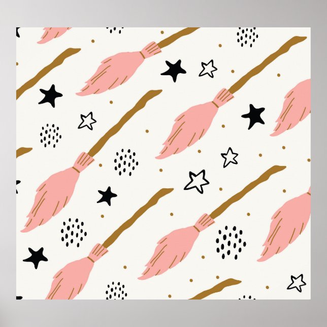 Witch School Magic Doodle Pattern Poster (Front)