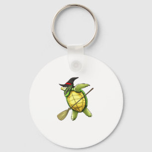 Witch Sea Turtle Dab Funny Halloween Horror Scary  Keychain