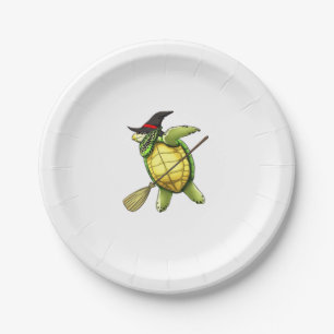 Witch Sea Turtle Dab Funny Halloween Horror Scary  Paper Plate