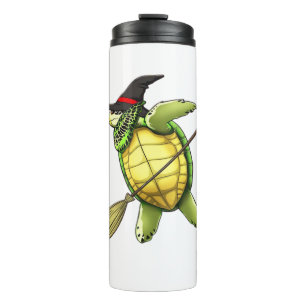 Witch Sea Turtle Dab Funny Halloween Horror Scary Thermal Tumbler