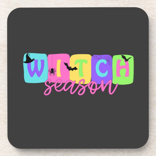 Witch Season – Cute Halloween Design Coaster (Front)