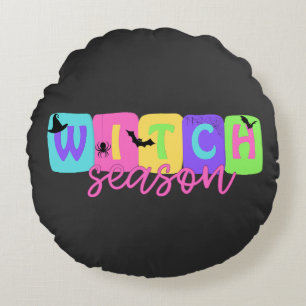 Witch Season – Cute Halloween Design Round Pillow