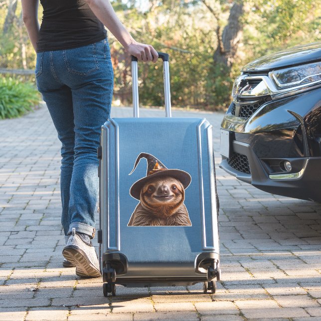 Witch Sloth Halloween trick or treat spooky pumpki (Suitcase Insitu)