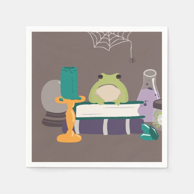 Witch Spell Ingredients Halloween Napkin (Front)