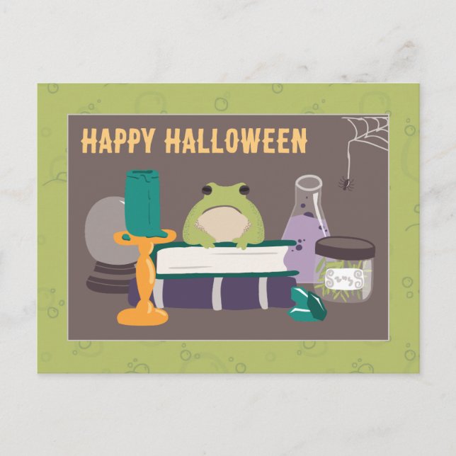 Witch Spell Ingredients Halloween Postcard (Front)