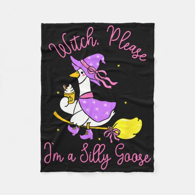 Witch  spooky skeleton fleece blanket (Front)