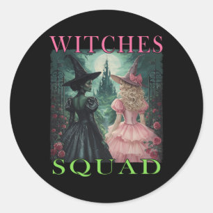 Witch Squad Halloween Witches Pink And Green Witch Classic Round Sticker