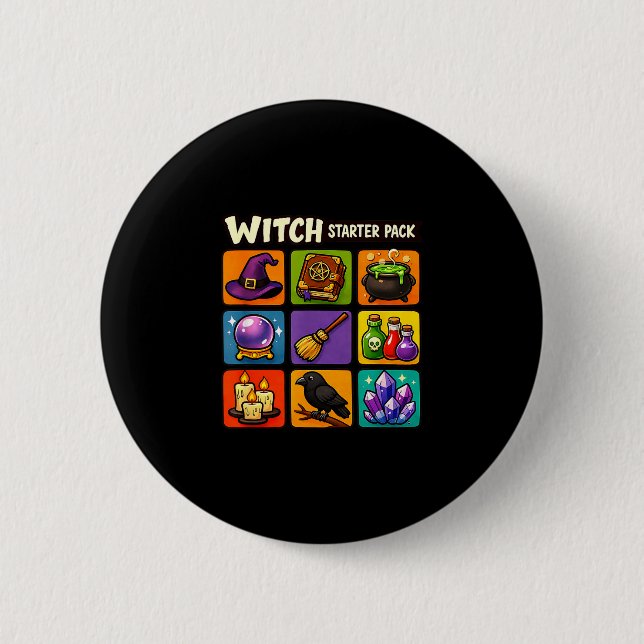 Witch starter pack funny magic witchcraft 2 inch round button (Front)