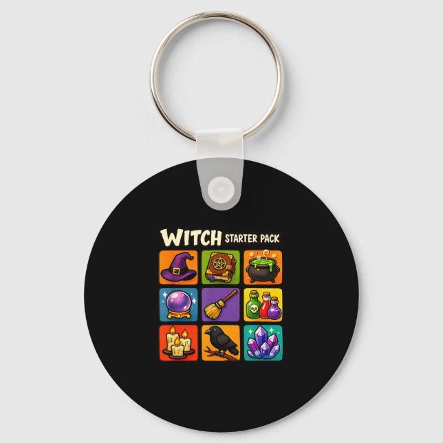 Witch starter pack funny magic witchcraft keychain (Front)
