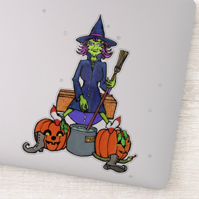 witch stirring a cauldron | Halloween monster (Detail)