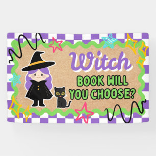 Witch Theme School Library Halloween Books Banner