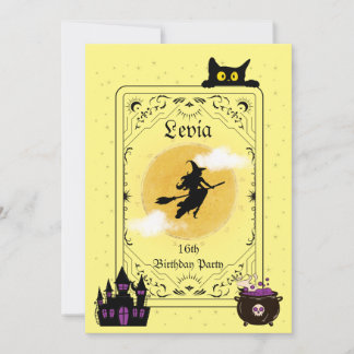 Witch-Themed 16th Birthday Invitation | Customize