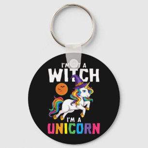 Witch Unicorn Shirt Girls Halloween Keychain