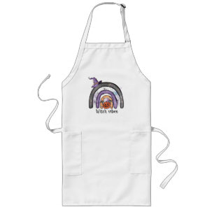 Witch Vibes Black Rainbow Long Apron