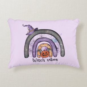 Witch Vibes – Black Rainbow, Purple Witch Hat Accent Pillow