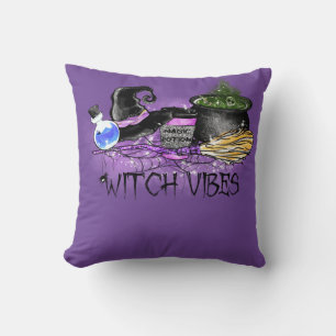 Witch Vibes - Spooky Halloween Coffee Throw Pillow