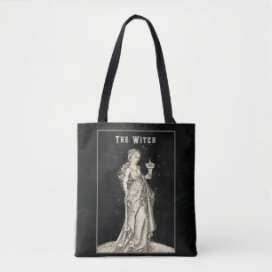 Witch Vintage Etching  Tote Bag