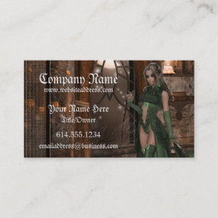 Witch waiting by the Window Fantasy Business Cards
