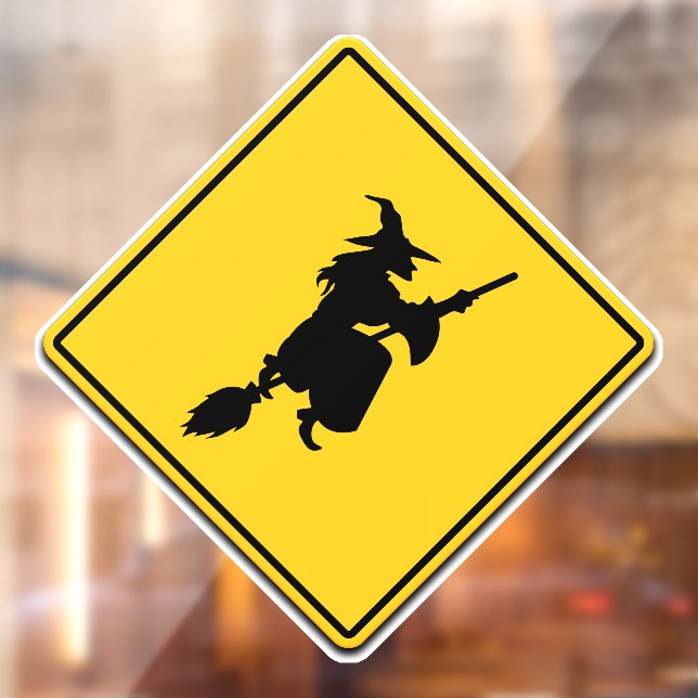 Witch Warning Halloween Window Cling (Sheet 2)