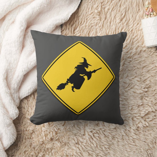Witch Warning Throw Pillow (Blanket)