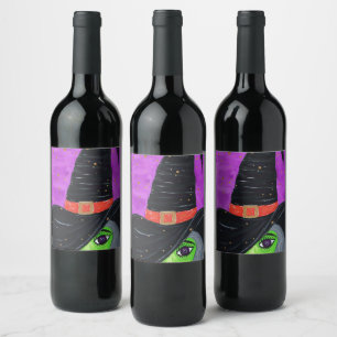Witch Way to Halloween Wine Label