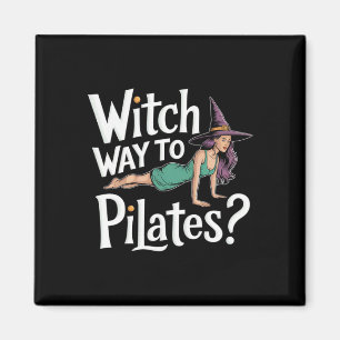 Witch Way To Pilates Funny Halloween Pilates Yoga Magnet