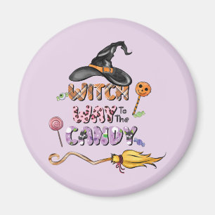 Witch Way to the Candy – Fun Halloween Magnet