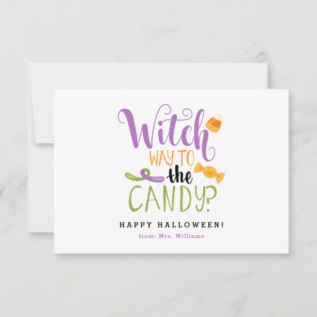 Witch Way to the Candy Halloween Cards (Front)