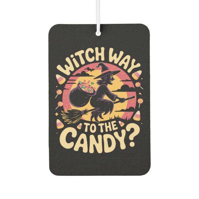 Witch Way to the Candy Halloween T-shirt Air Freshener (Front)