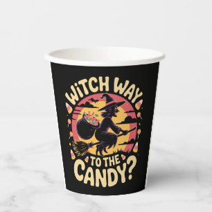 Witch Way to the Candy Halloween T-shirt Paper Cups