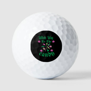 Witch way to the candy - spooky Halloween  Golf Balls