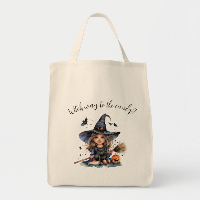 Witch way to the candy? tote bag (Front)
