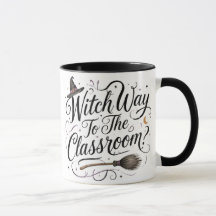 Witch Way to the Classroom Halloween Teacher Mug